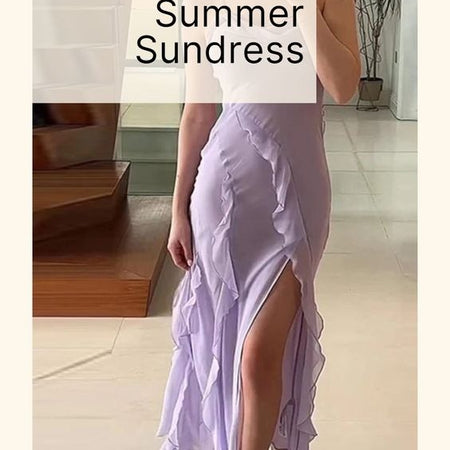 Backless Split Camisole Summer Sundress