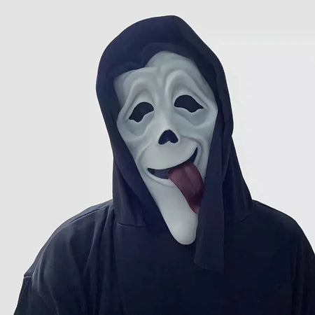 long-tongued ghost mask, natural latex full-face mask