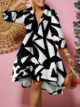 गैलरी व्यूवर में इमेज लोड करें, Fashion Print Loose Camouflage Irregular Dress