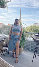 將圖片載入圖庫檢視器 Two Piece Sleeveless Crop Top Summer Skirt