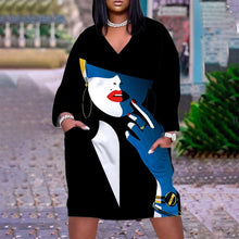 Cargar imagen en el visor de la galería, Cute Long Sleeve Printed pullover dress