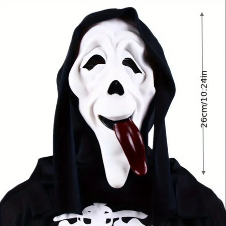 long-tongued ghost mask, natural latex full-face mask