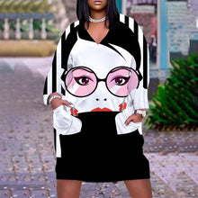 Cargar imagen en el visor de la galería, Cute Long Sleeve Printed pullover dress