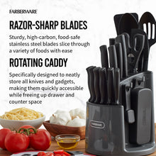 Cargar imagen en el visor de la galería, Classic 30-piece Rotating Cutlery Knife Set with Block