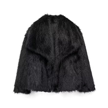 將圖片載入圖庫檢視器 Faux Fur Coat Long Sleeve Front Snap-button Thick Coat
