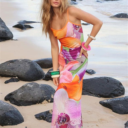Spaghetti Strap Lily Floral Slip Dress