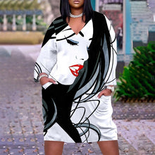 Cargar imagen en el visor de la galería, Cute Long Sleeve Printed pullover dress