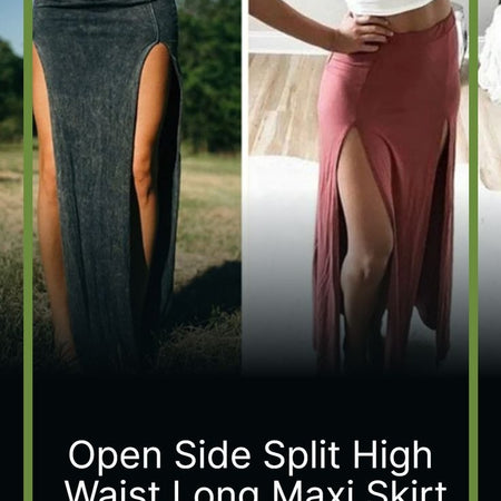 Open Side Split High Waist Long Maxi Skirt