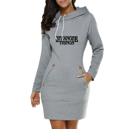 Stranger Things Long Drawstring Hoodie Pullover