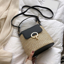 Load image into Gallery viewer, Cross body Shoulder Straw Bag