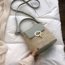 Load image into Gallery viewer, Cross body Shoulder Straw Bag