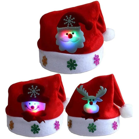 LED Christmas Light Up Hats