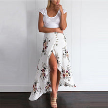 Load image into Gallery viewer, Button Split Floral print long skirt