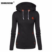 Carica l'immagine nel visualizzatore di Gallery, Long Sleeve Zip Up Fleece Hooded Sweatshirts