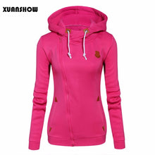 Carica l'immagine nel visualizzatore di Gallery, Long Sleeve Zip Up Fleece Hooded Sweatshirts