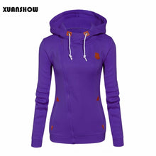 Carica l'immagine nel visualizzatore di Gallery, Long Sleeve Zip Up Fleece Hooded Sweatshirts