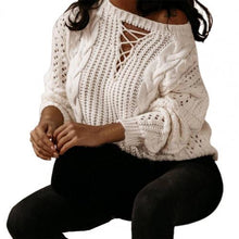 Carica l'immagine nel visualizzatore di Gallery, Stylish Oversized Knitted Off-Shoulder Pullover Sweater