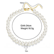 Carica l'immagine nel visualizzatore di Gallery, Elegant White Imitation Pearl Choker Necklace