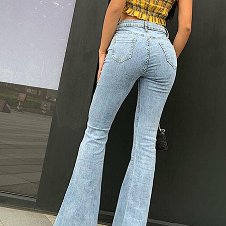 High Waist Stretch Flare Jeans