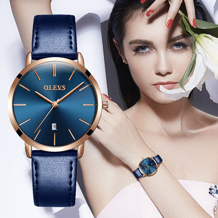 Casual Leather Quartz Women's Wristwatches