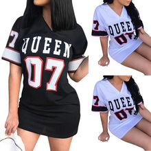 Carica l'immagine nel visualizzatore di Gallery, Queen Printed Long T Shirt Mini Dress