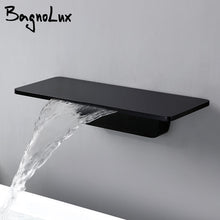 სურათის ჩატვირთვა გალერეის მნახველში, Waterfall Sink Faucet Shelf Basin Water Mixer Black Matte