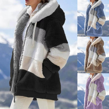 Warm Hooded Fleece Zipper Casual Coats For Winter