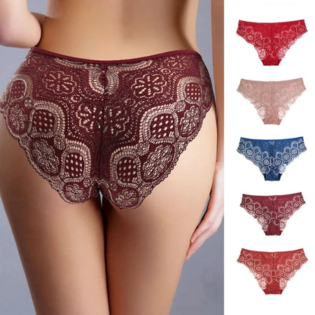Low-Waist Female Embroidery Underwear