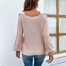 Cargar imagen en el visor de la galería, Long Sleeve Chic Criss-Cross Neck Sweater