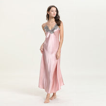 სურათის ჩატვირთვა გალერეის მნახველში, Long Chemise Lace Satin Nightgown