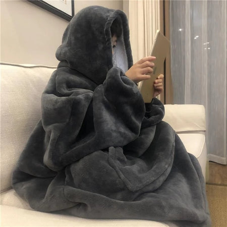 Wearable Warm TV Blanket with Sleeves