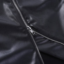 Load image into Gallery viewer, Irregular Faux Leather High Waist A-Line Zipper Skirt