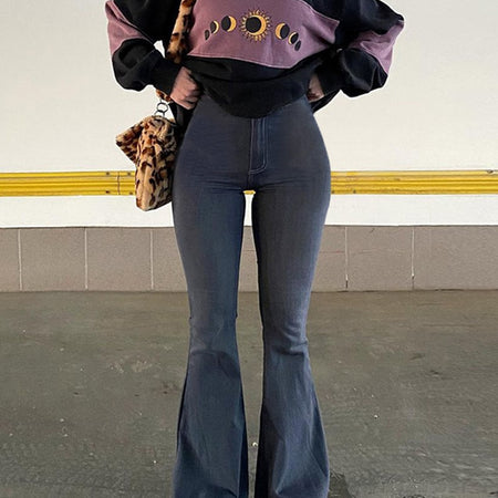 Flare High Waist Denim Pants