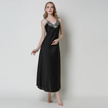 სურათის ჩატვირთვა გალერეის მნახველში, Long Chemise Lace Satin Nightgown