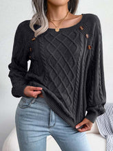 Charger l'image dans la galerie, Knitted Acrylic Loose Long Sleeve Sweater
