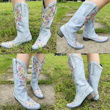 Carica l'immagine nel visualizzatore di Gallery, Embroidery Floral Western Cowboy Boots