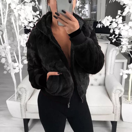 New Faux Fur Coat With Hood