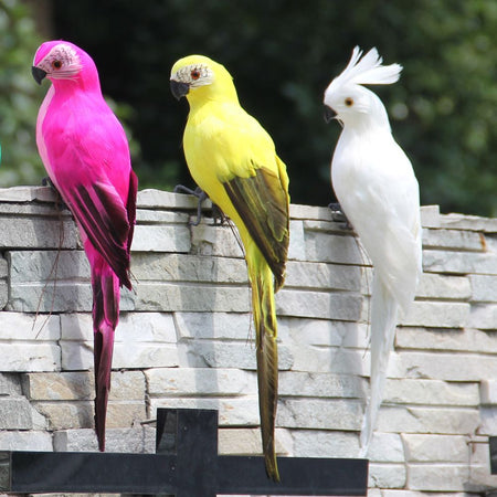 25cm Handmade Simulation Parrot Lawn Figurine