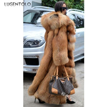 სურათის ჩატვირთვა გალერეის მნახველში, Warm Thick Long Faux Fur Coat With Hood