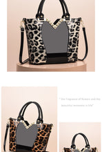 Load image into Gallery viewer, Luxury Brand Leopard Print Patent Leather Tote Handbag