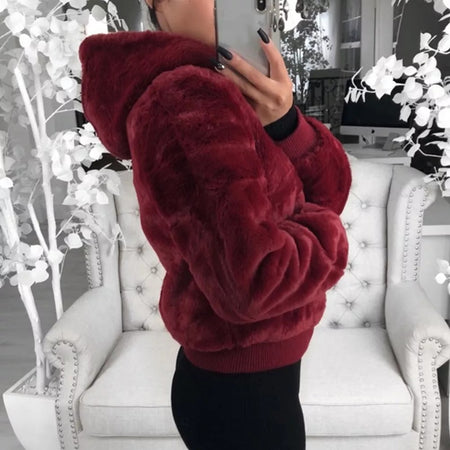 New Faux Fur Coat With Hood