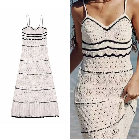 Sexy Knitted Women Sleeveless Long dress