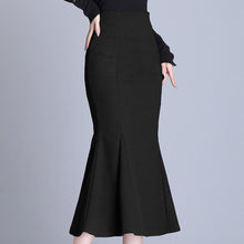 Load image into Gallery viewer, Woolen Mermaid High Waist Trumpet Skirt - Fashion Damsel