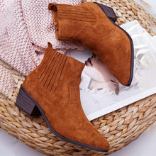 Cargar imagen en el visor de la galería, Suede Pointed Toe Chelsea Boots - Fashion Damsel