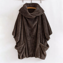 将图片加载到图库查看器,Thick Plush Batwing Turtleneck Coat - Fashion Damsel