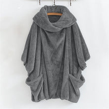 将图片加载到图库查看器,Thick Plush Batwing Turtleneck Coat - Fashion Damsel