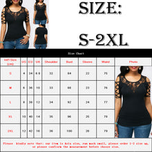 Load image into Gallery viewer, Cold Shoulder Round Neck Floral Lace T-Shirt