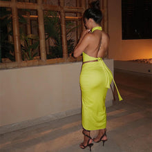 将图片加载到图库查看器,Pleated Sexy Backless Long Skirts Set