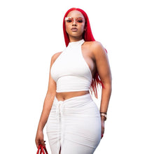 将图片加载到图库查看器,Pleated Sexy Backless Long Skirts Set