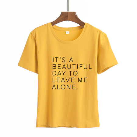 Letter Print Casual Short Sleeve Funny T Shirt